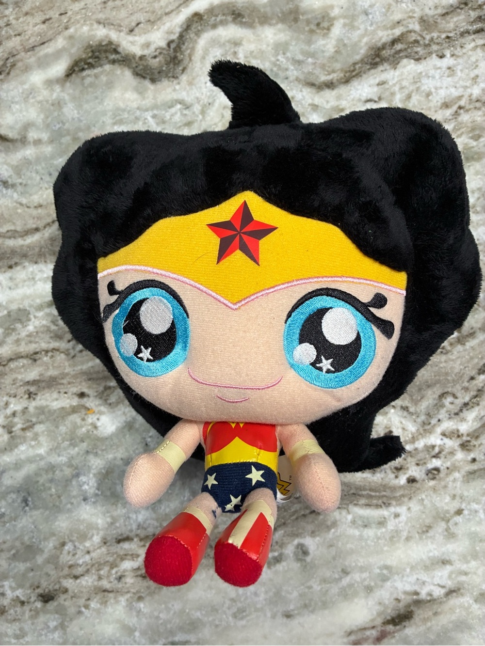 Wonder Woman Plush Doll - Black Hair, Blue Eyes -